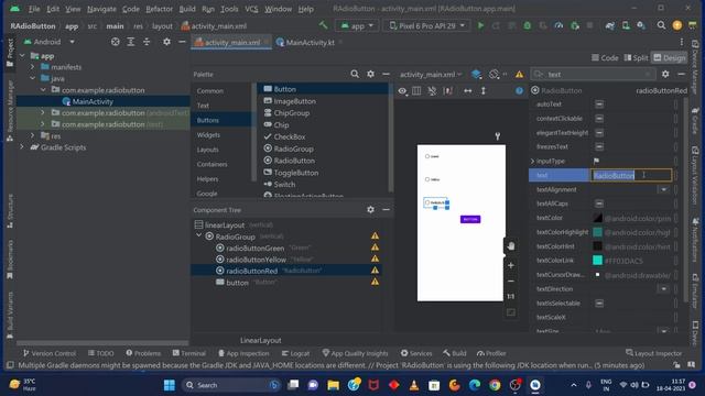 radio button in android studio | android development Tutorial for beginners