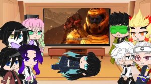 Hashira react to Doomguy vs The Dark Lord