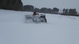 Квадроцикл РОСОМАХА по глубокому снегу!