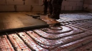 Стяжка без виброрейки на теплый пол.