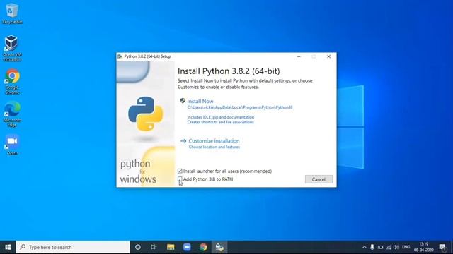 How to install PYTHON 3.8 in Windows 10
