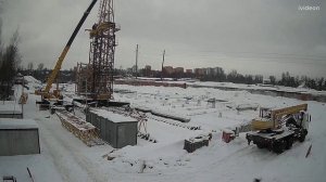 Стройка в Мурино. Монтаж КБ-515. Башенный кран. TimeLapse.