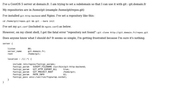 Unix & Linux: How to publish a git repo via HTTP using nginx? смотреть онлайн