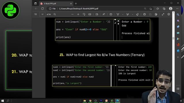 Ternary Operator Practical | Python Full Course in Hindi #74