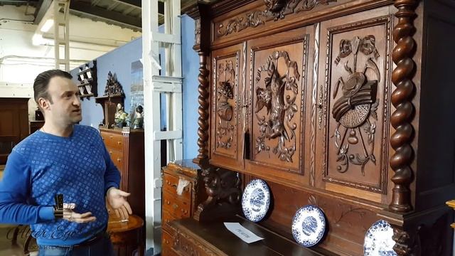 Буфет в эклектическом стиле украшенный резьбой с охотничьими мотивами смотреть онлайн