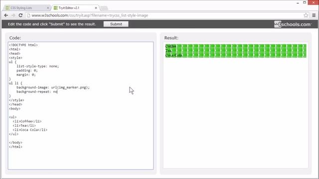 W3Schools CSS Lists Tutorial