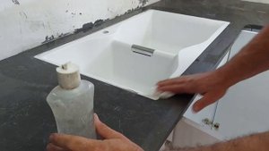 Кухня + монтаж столешницы из камня  за 5 часов. Установка двойной  раковины .По дороге в ГАЛИЛЕЮ.