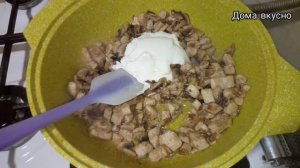 ВСЕ НА ОДНОЙ СКОВОРОДЕ. СПАГЕТТИ С МЯСОМ И ГРИБАМИ