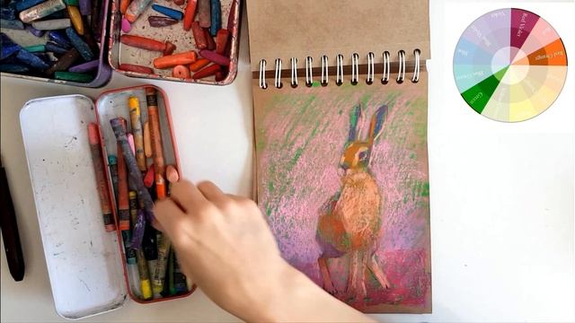 Масляная пастель. Процесс рисования с комментариями художника.