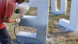 Как из пенопласта сделать буквы для использования их в уличных условиях, OPEN VILLAGE по СФТК Baumi