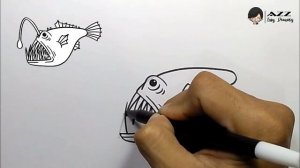 How to draw Angler Fish step by step