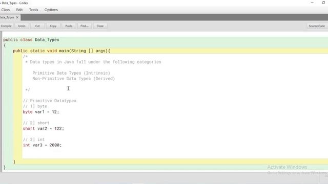 Comments,Variable,Datatypes in Java #2