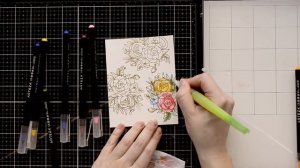 Watercoloring with Arteza brush markers + stenciling and diecutting tips CARDMAKING