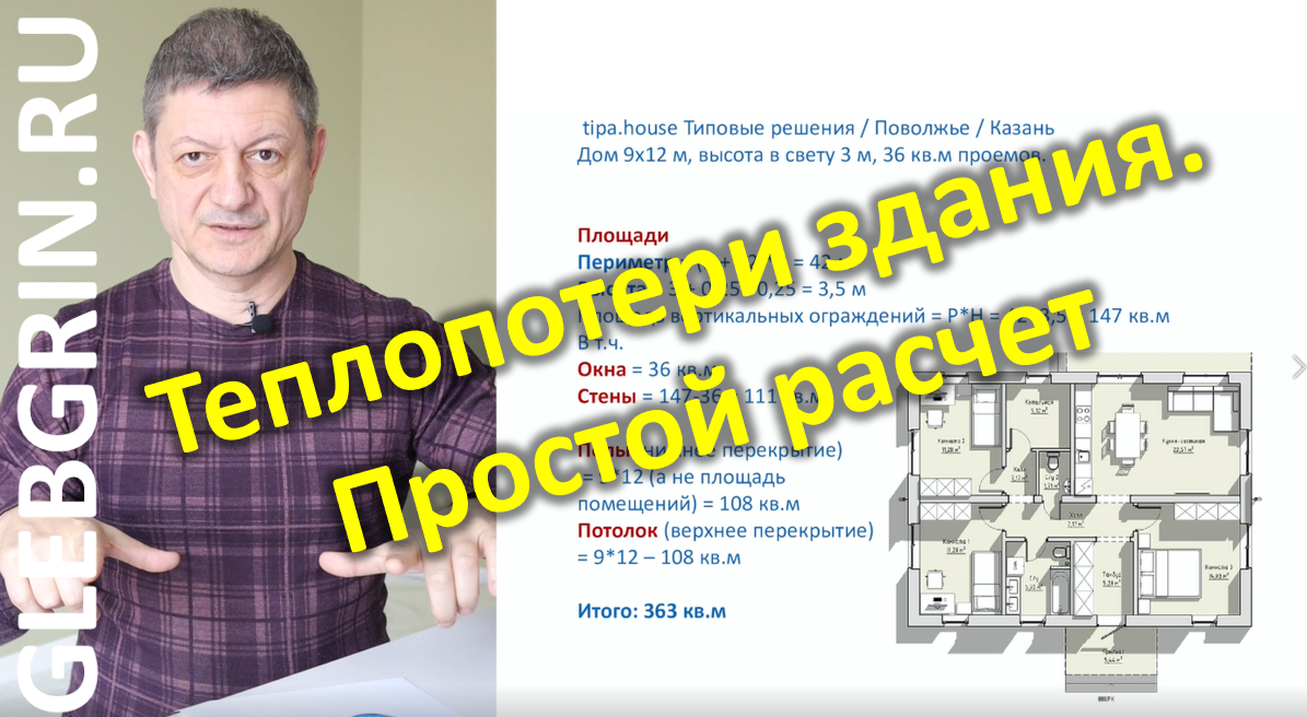 Простой расчет теплопотерь. Считаем мощность и расходы на отопление на пальцах / long / Глеб Грин