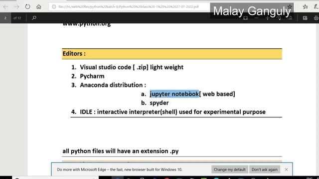 Python  class  1 Introduction to Python, Features Of Python