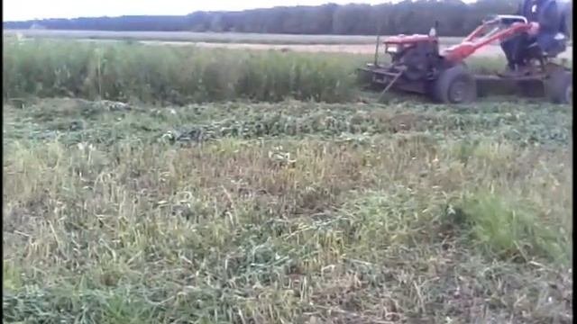 сенокос тяжолым мотоблоком, на адаптере