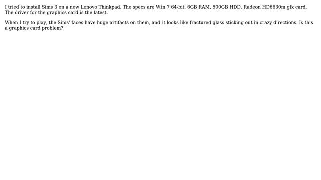 Visual artifacts when playing Sims 3 смотреть онлайн