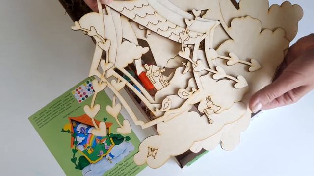 Набор для творчества ArPo kids Облачный домик. 3D раскраска из дерева. смотреть онлайн