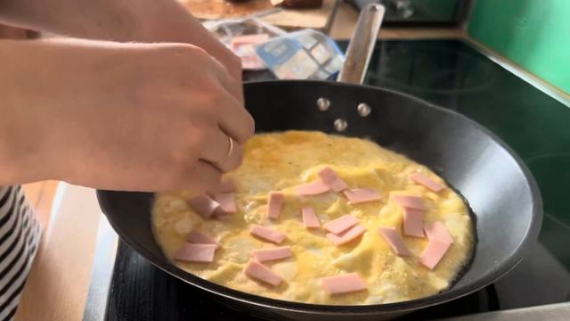 Омлет чебурек из яйца завтрак быстрый завтрак вкусная еда легкий рецепт