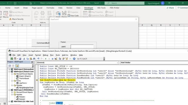 How To Make Userform VBA Excel Fullscreen And Objects (Frame, Textbox, Label) Center Position