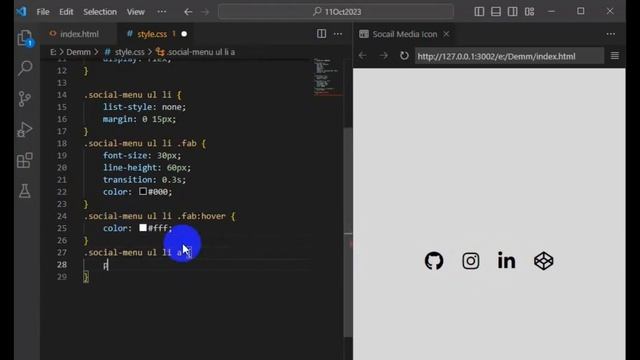 CSS Animation | Social Icon CSS Hover Animation | Hover Animation CSS | Sanika Coder