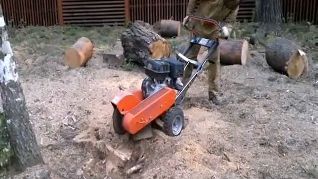 Корчевка пня2 Husqvarna SG13.Uprooting the stump in Russia!