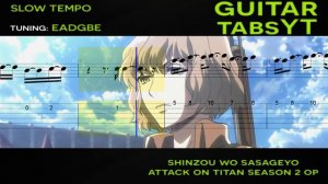 Attack on Titan Season 2 - Shinzou wo Sasageyo (Opening) Guitar Tutorial | Guitar Lesson + TABS