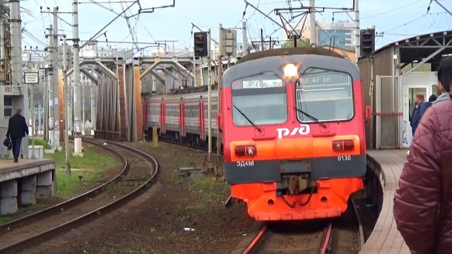 Электропоезд ЭД4М-0130 сообщением "Москва Казанская - Платформа 47 км"