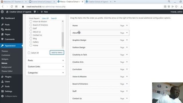 4   Creating a Menu in WordPress