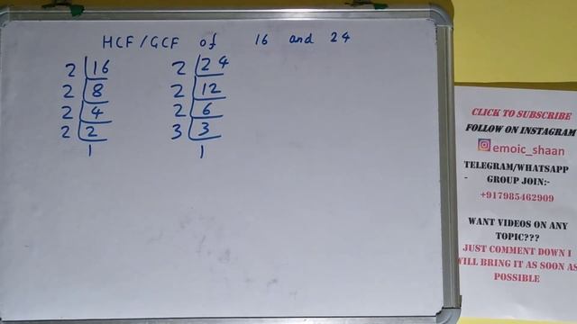 HCF of 16 and 24|GCF of 16 and 24 смотреть онлайн