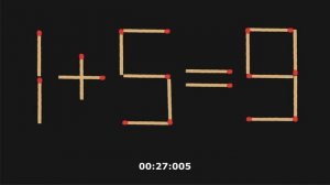 Переместите 1 спичку и уравнение станет верным! Головоломки со спичками! 1+5=9
