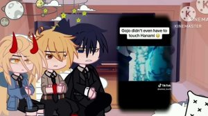 •|Chainsaw Man react to Satoru Gojo ( Jujutsu Kaisen)|• gacha club ??/??