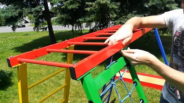Сборка Уличного спортивного уголка (детская площадка) смотреть онлайн