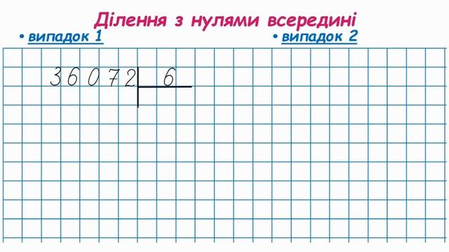 Ділення в стовпчик чисел з нулями - ІІ частина
