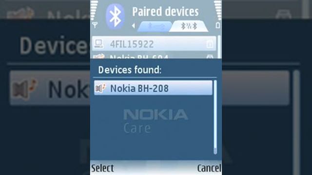 Nokia Bluetooth pairing