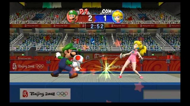 Mario & Sonic at the Olympic Games Wii (Beijing 2008) - Fencing - Luigi Gameplay смотреть онлайн