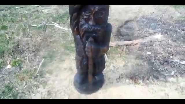 Креативный подсвечник - деревянная садовая скульптура "Несущий свет" Резьба по дереву.Обзор смотреть онлайн