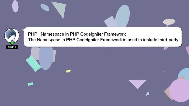 PHP : Namespace in PHP CodeIgniter Framework