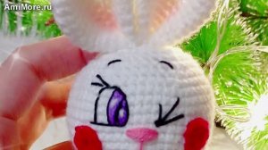 Амигуруми: схема Новогодний Зая-Шарик. Игрушки вязаные крючком.