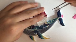 Dolphin Quilling Art with Cafe Jazz BGM. Color Art. イルカクイリング。돌고래 페이퍼퀼링