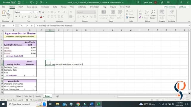Exp19_Excel_Ch09_HOEAssessment - Ticket Sales 1.0 | Excel Ch09 Ticket Sales |  @MYITLABSolutions653
