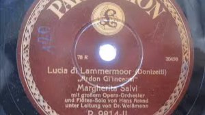 Margherita Salvi sings Ardon gli incensi 1927, Parlophone9814 II