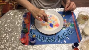 Опыт  Молоко и гуашь