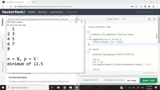HackerRank Solution: Drawing Book (C++ Algorithms Implementation)