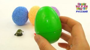 Яйца Сюрпризы из шарикового пластилина | Открываем Kinder Surprise | Учим цвета для самых маленьких