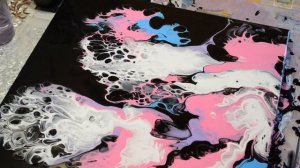 Акриловая заливка с феном,  рисование воздухом. Acrylic pour painting