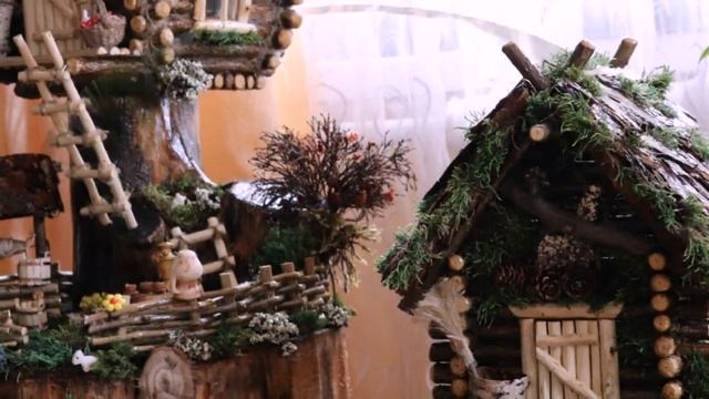 Избушка на курьих ножках. Сказочная Избушка .Миниатюрный колодец , самовар , ведёрко , ступа, смотреть онлайн