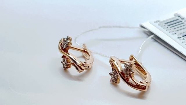 Золотые серьги с Фианитами