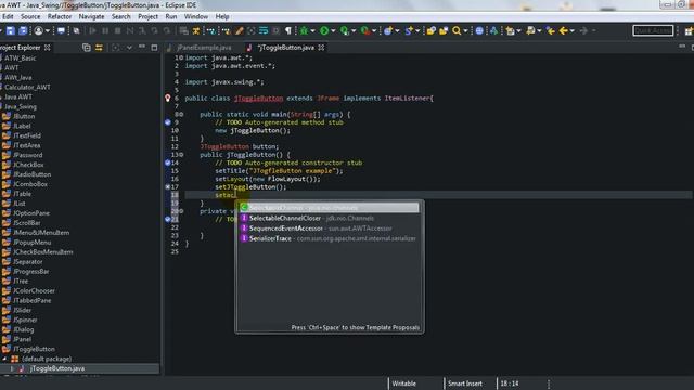 27. JToggleButton Java Swing Tutorial without voice смотреть онлайн