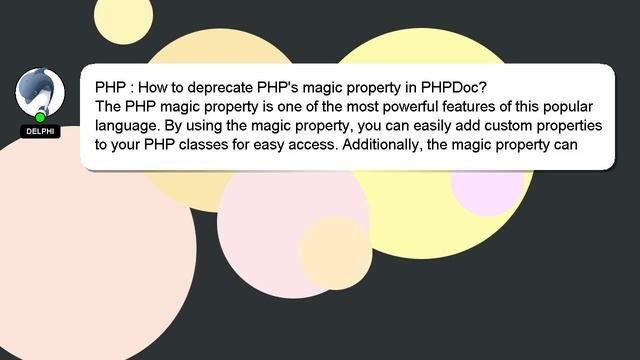 PHP : How To Deprecate PHP's Magic Property In PHPDoc?